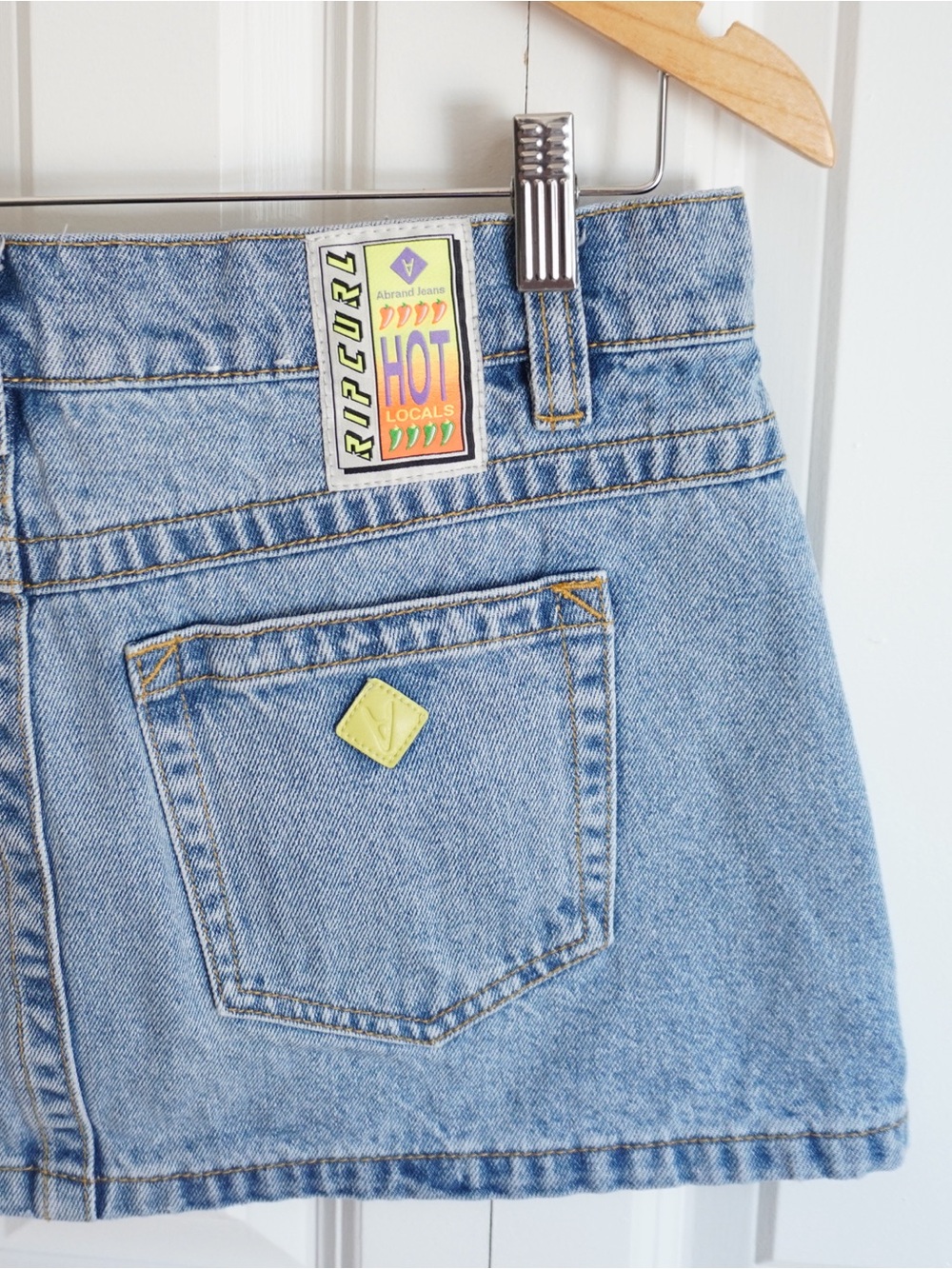 Abrand x Rip Curl 99 Denim Mini Skirt |Light Vintage Blue | Size 28